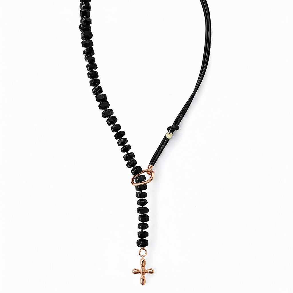 HOLY Necklace roségold, black