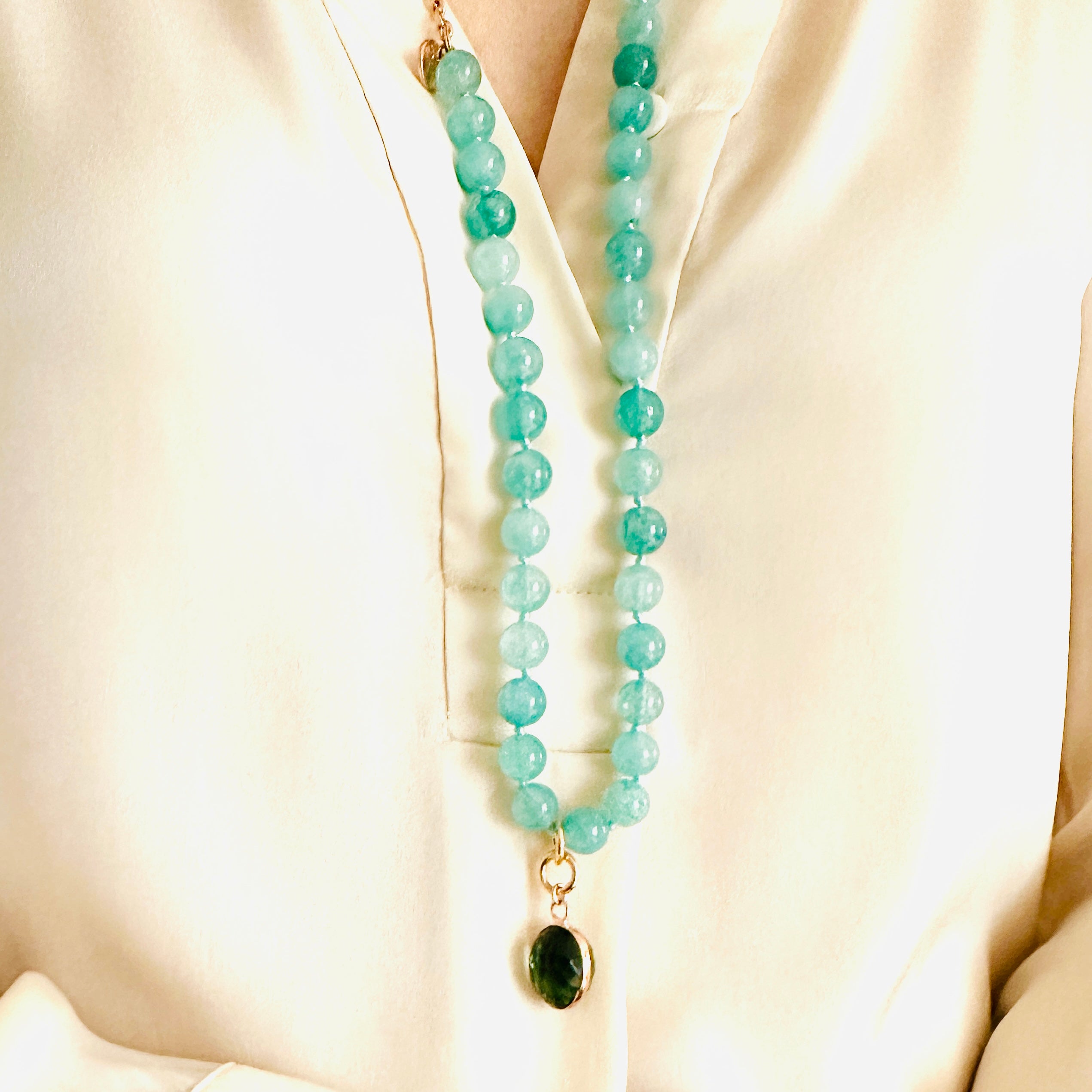 MARINA Necklace roségold, aqua