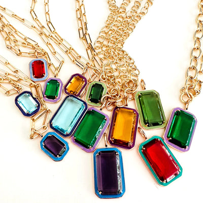 EMANDA Necklace roségold, Amethyst & turquoise