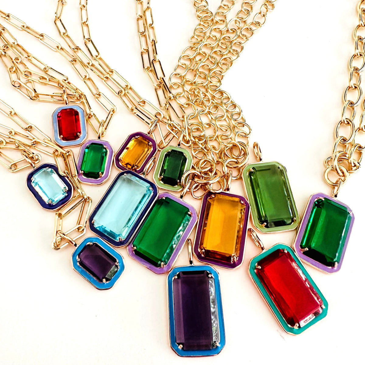 EMANDA Necklace roségold, Aquamarin & indigo