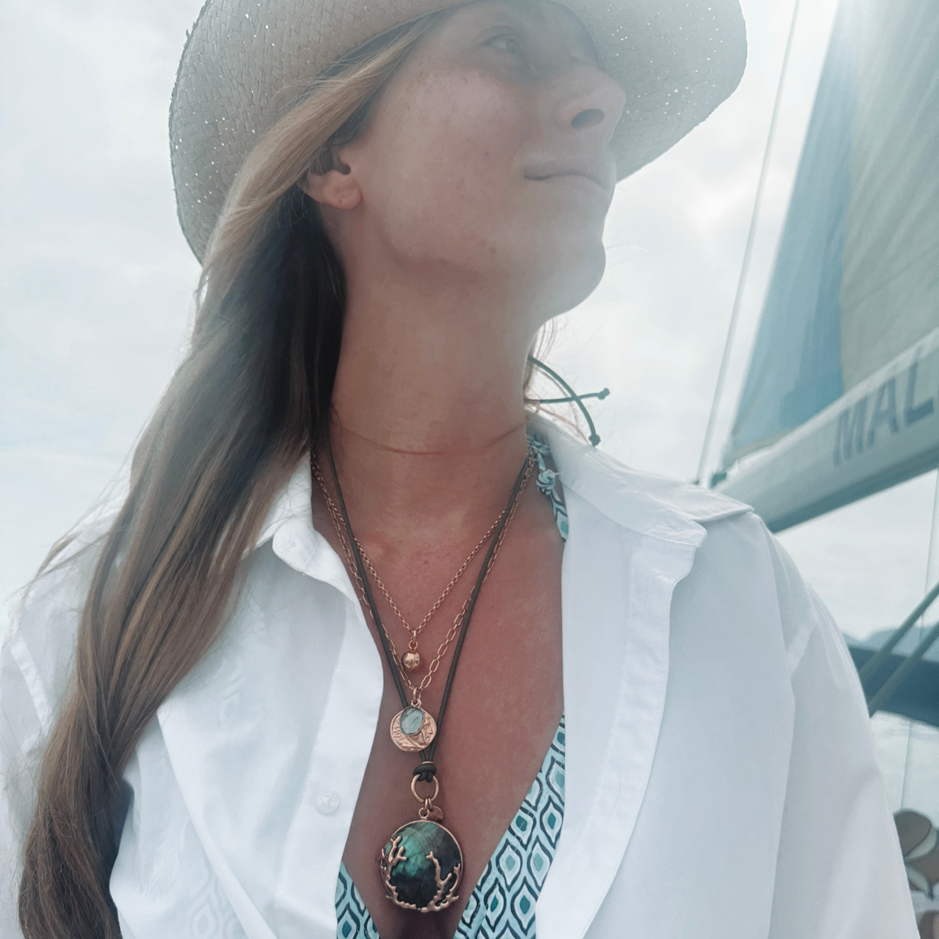 CLEY Necklace roségold, blue