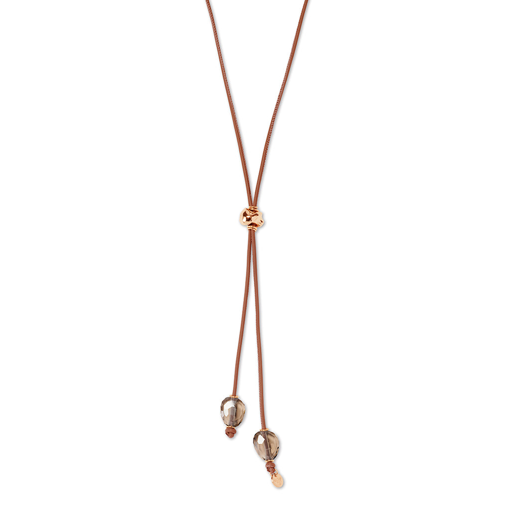 LASSO Necklace cognac, roségold