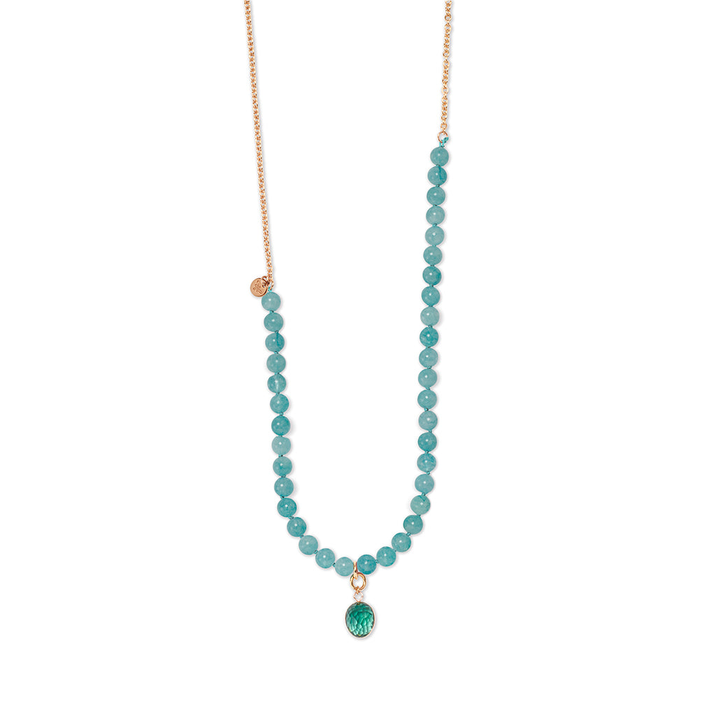 MARINA Necklace roségold, aqua