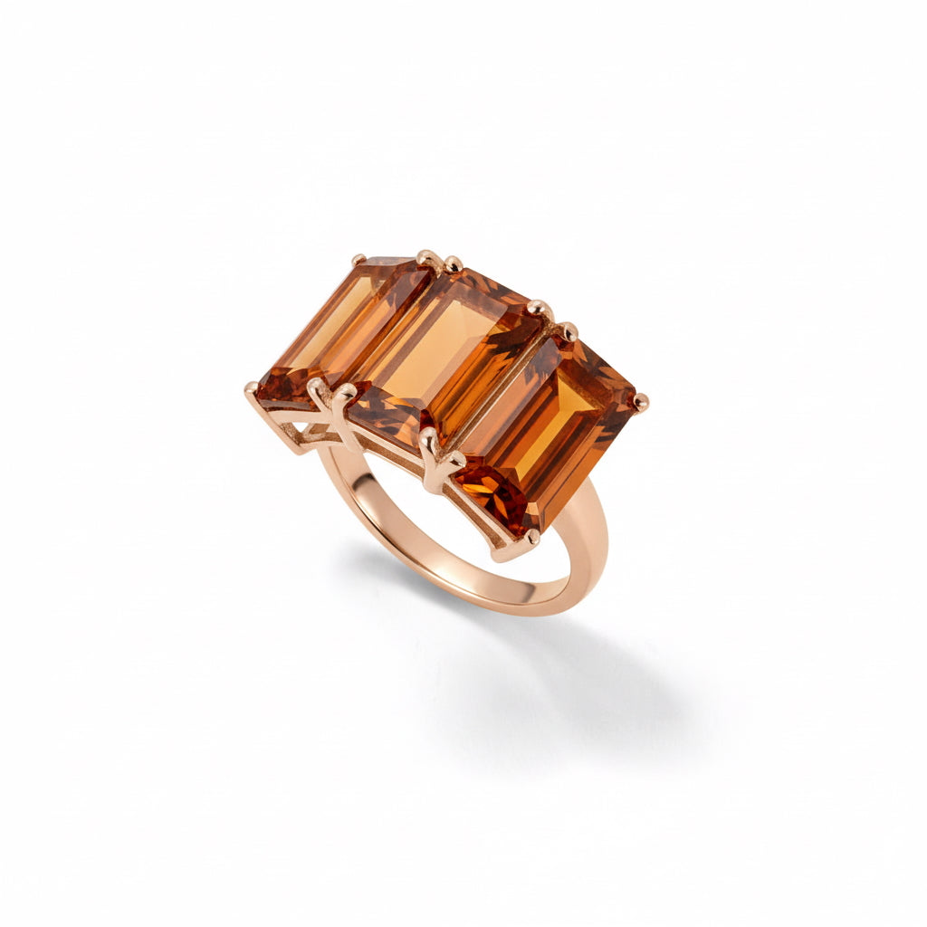 Ring NOA Cognac Quarz, roségold