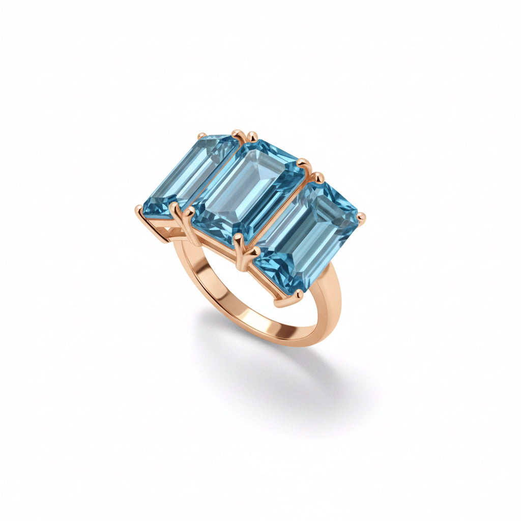 Ring NOA Skyblue Quarz, roségold