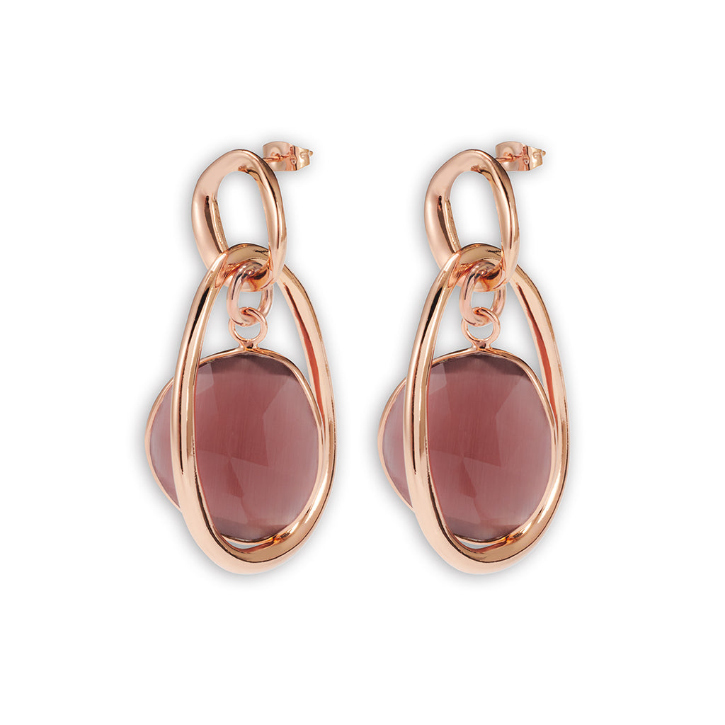 BABET L Earrings roségold, choco