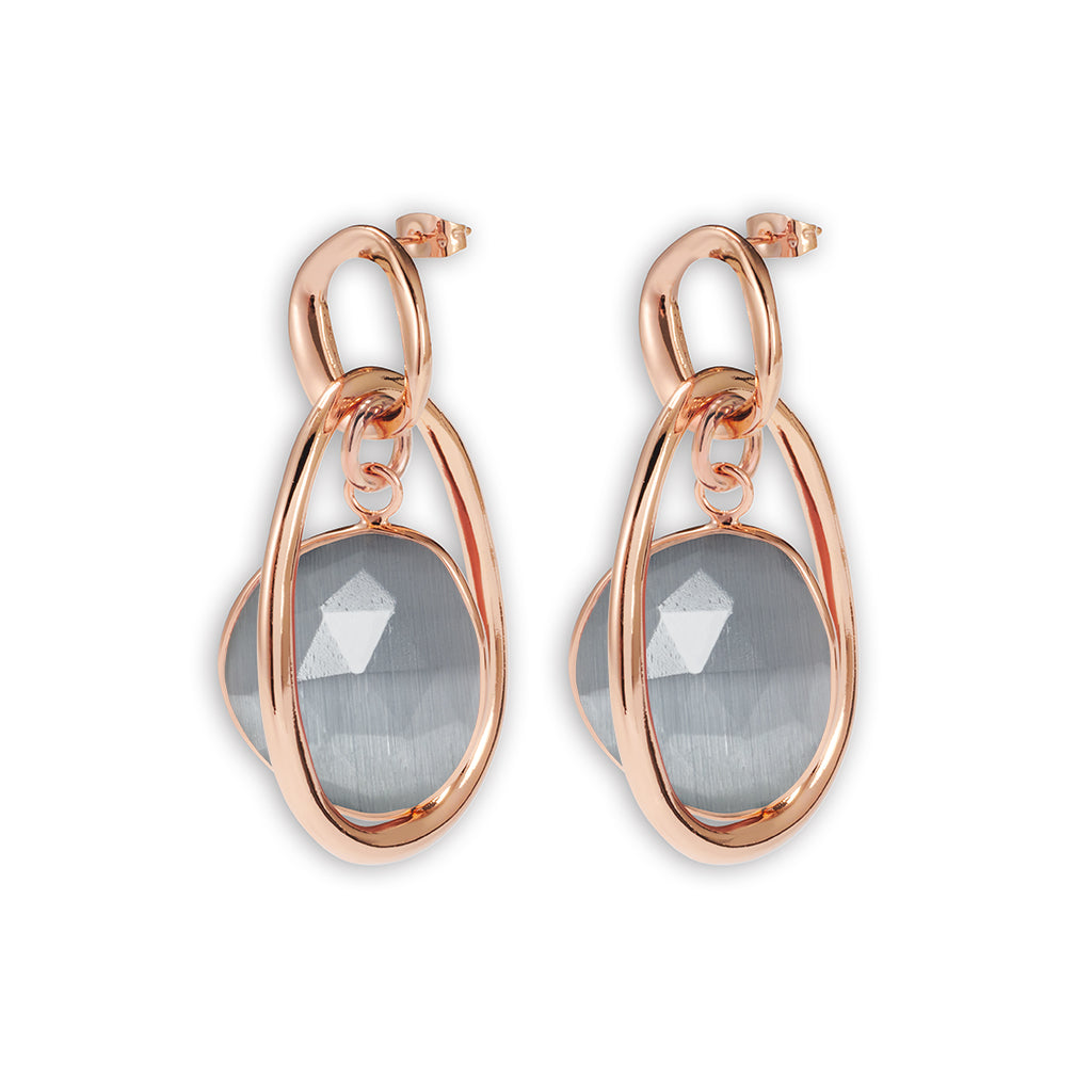 BABET L Earrings roségold, grey