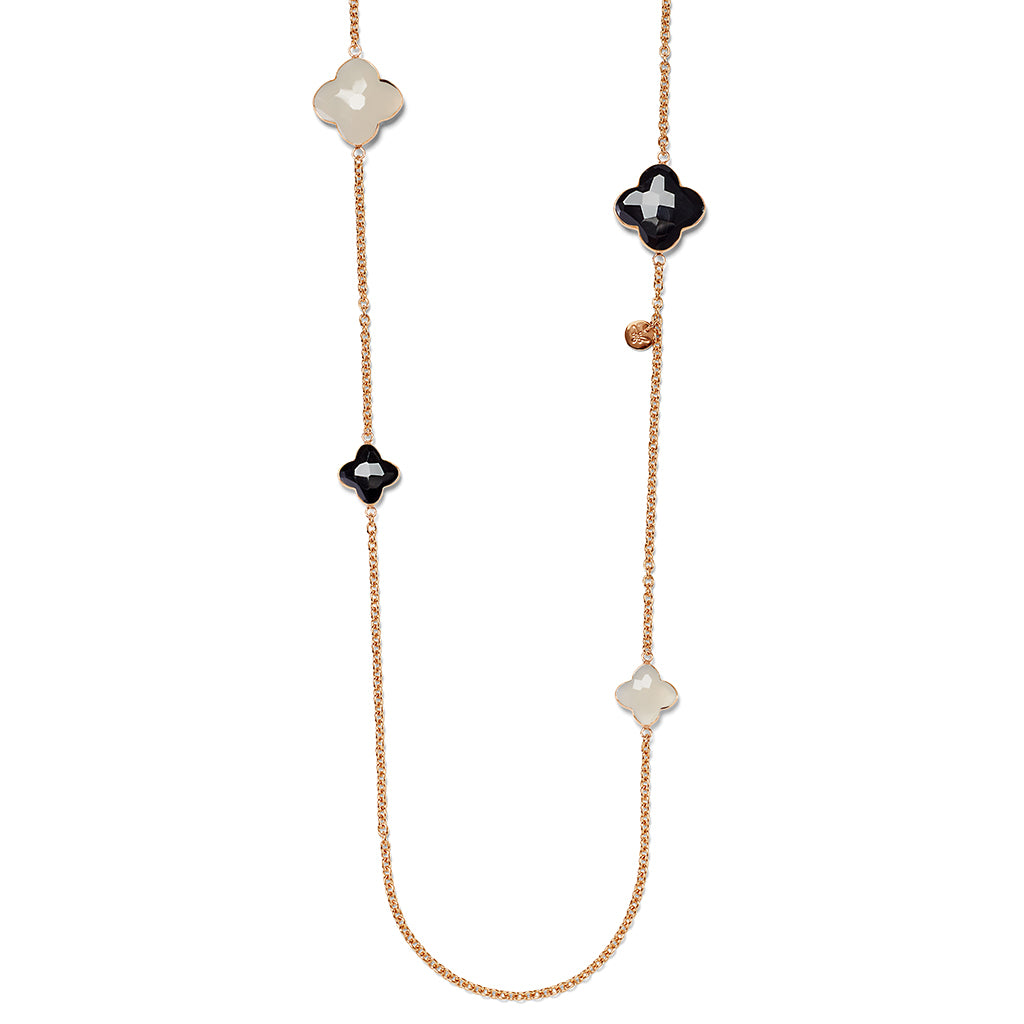RIVA Necklace roségold, black & white