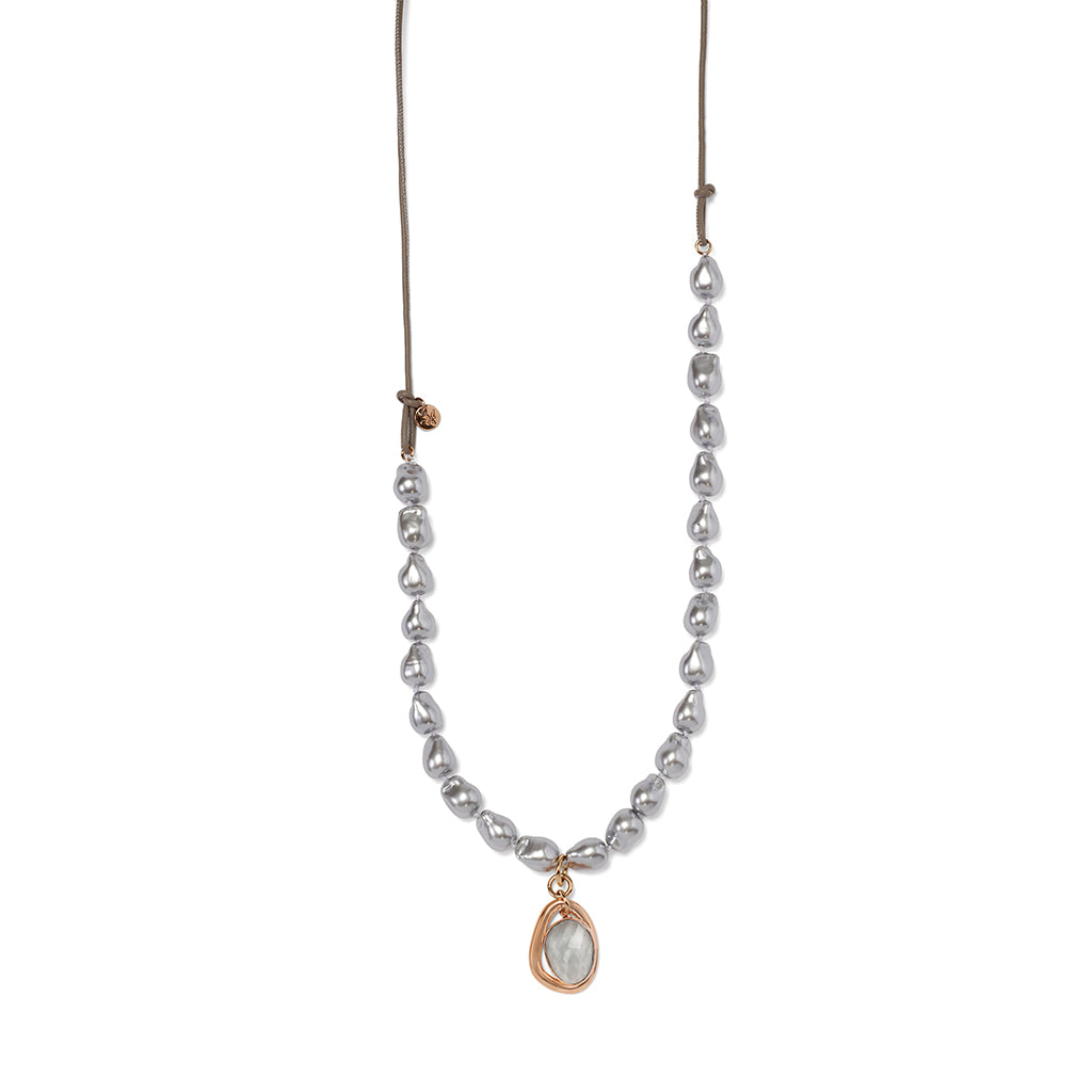 RUNA Necklace roségold, grey