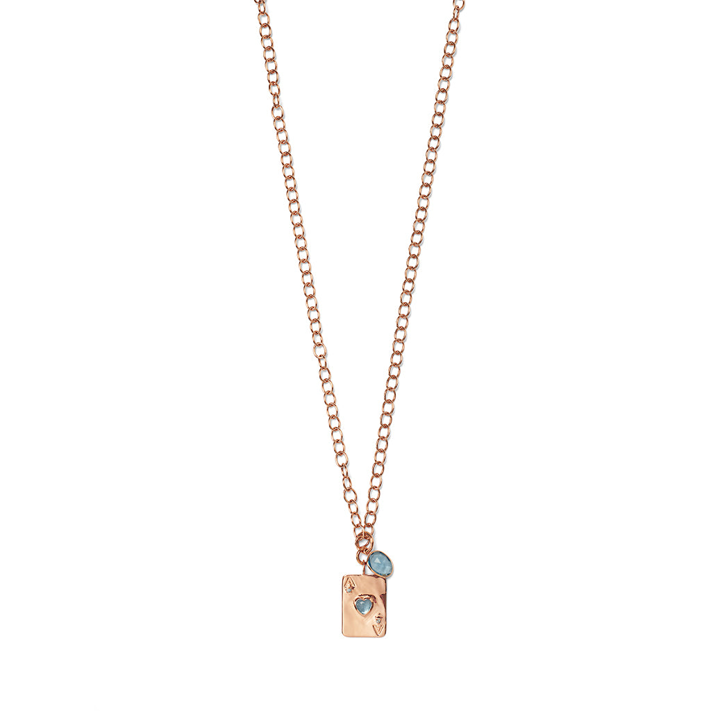 LOVE WINS Necklace roségold, Skyblue Quarz