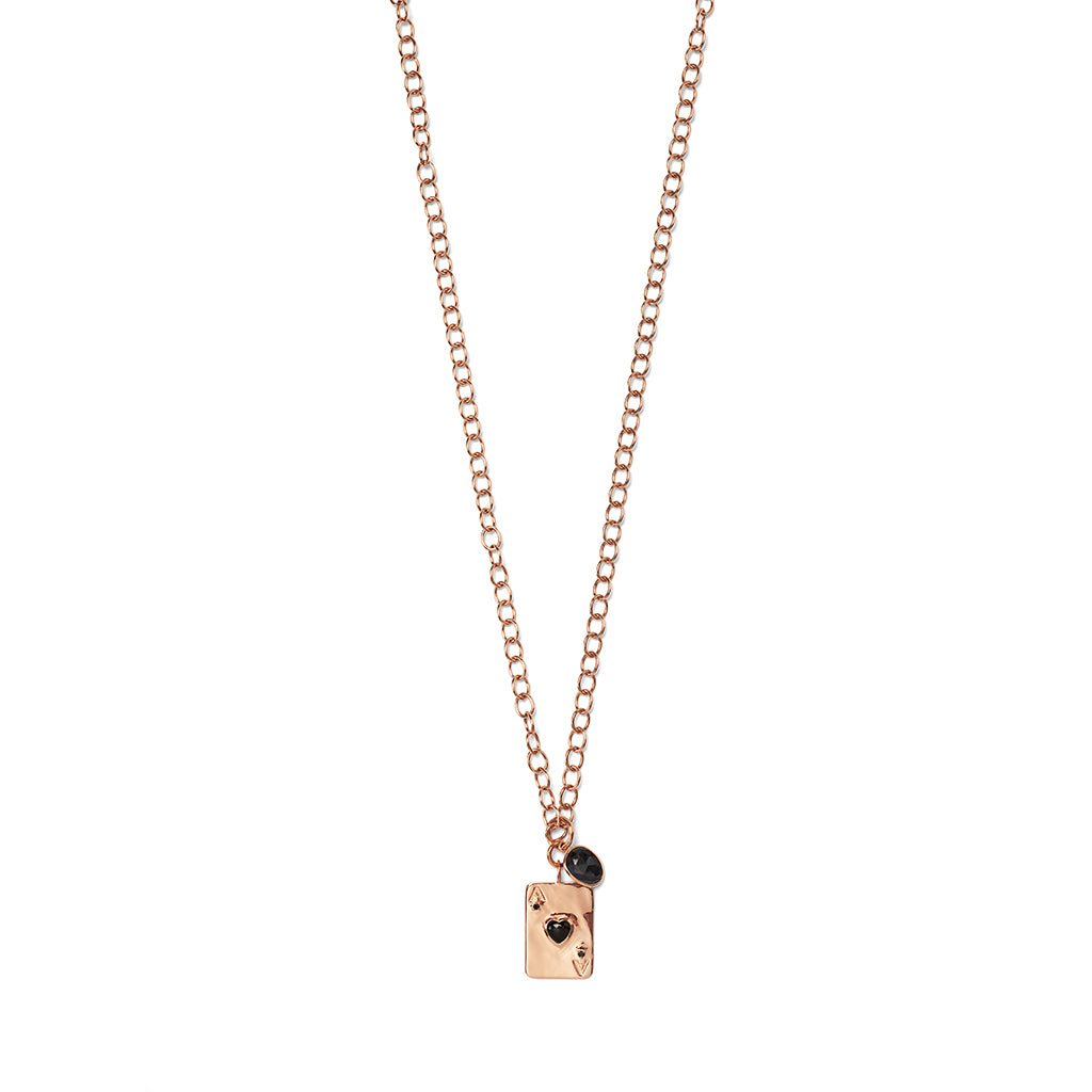 LOVE WINS Necklace roségold, schwarzer Onyx