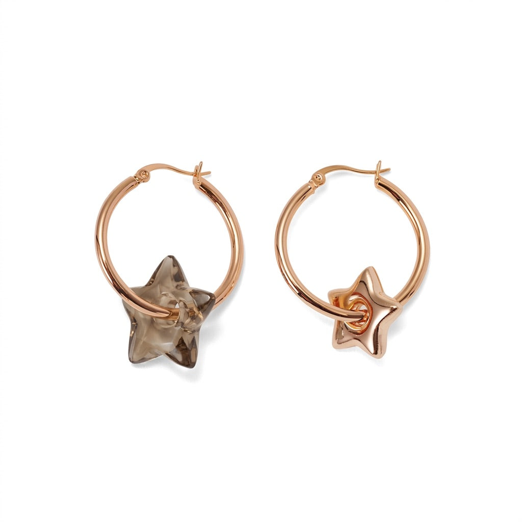 STELLA Earrings, Rauchquarz