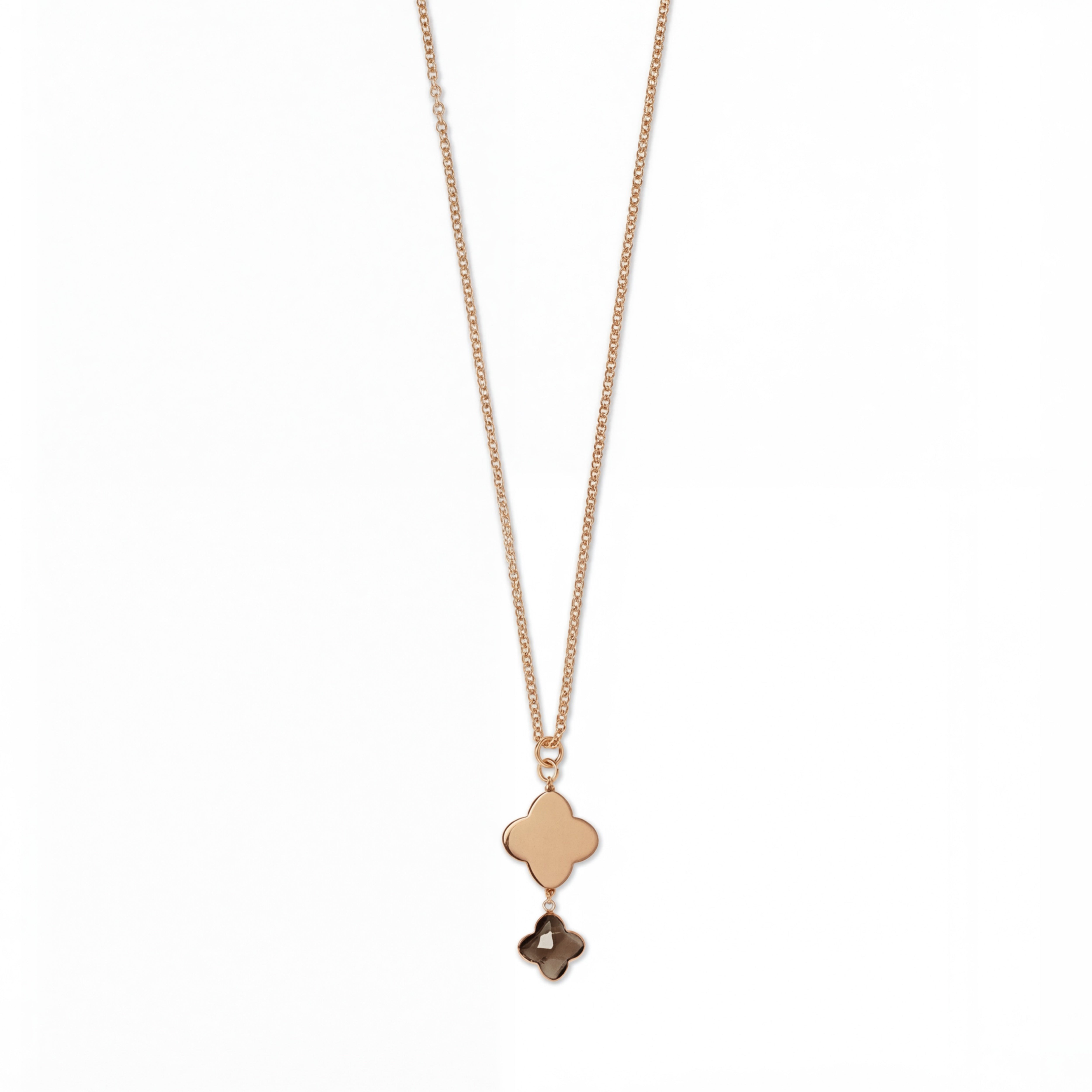 TOJA Necklace roségold, Rauchquarz