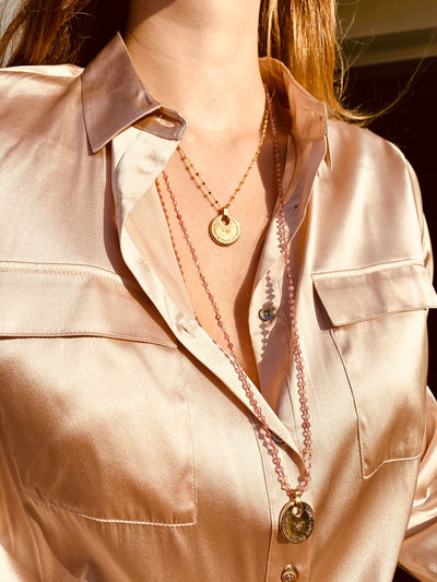 BELIEVE Necklace LOVE, Erdbeerquarz
