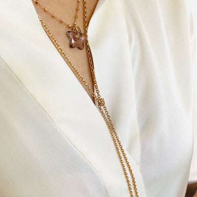 SMILE STAR Necklace Plum Quarz