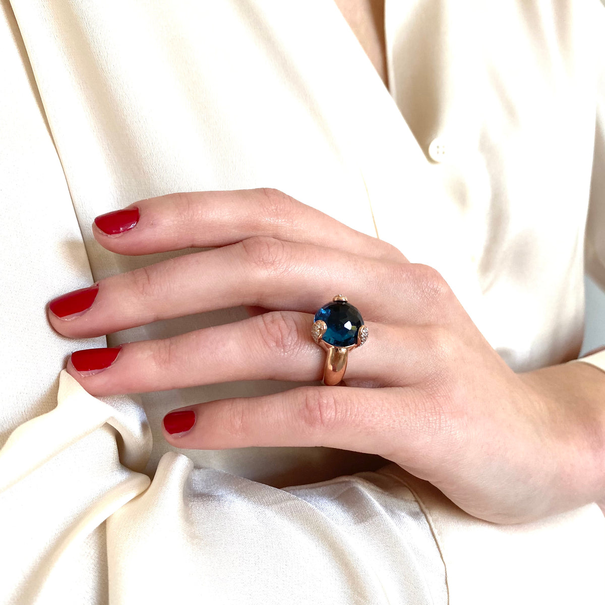 Ring FAYE Iolite Quarz