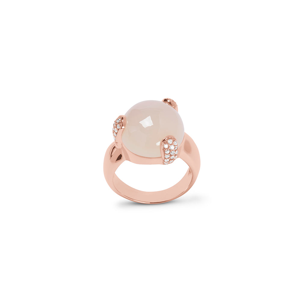 Ring FAYE Weisser Chalcedon
