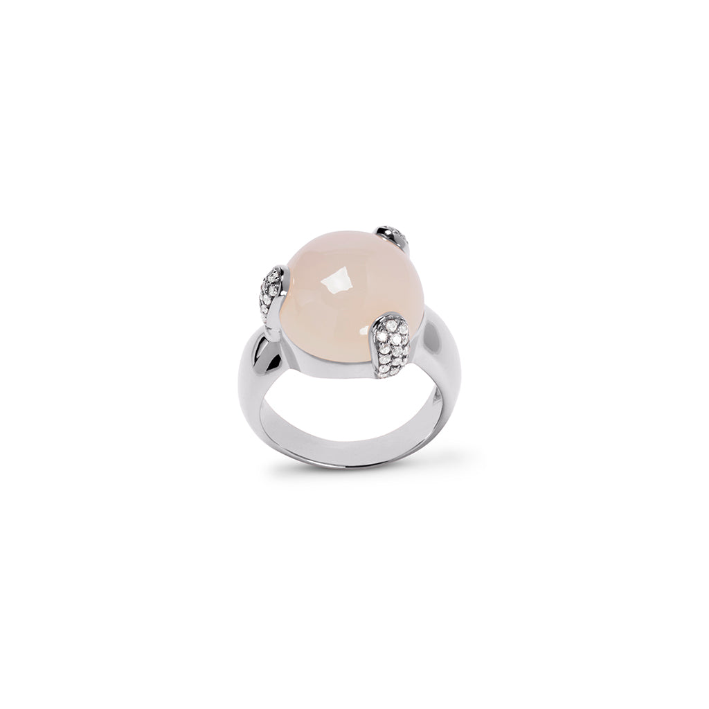 Ring FAYE Weisser Chalcedon