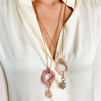 JANE Necklace roségold, pearl