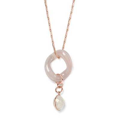 JANE Necklace roségold, pearl