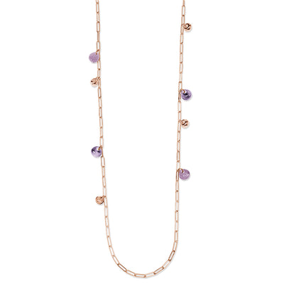 SAMANTHA Necklace roségold, Amethyst/Plumquarz