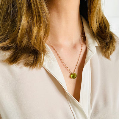 SMILE Necklace Grüner Amethyst